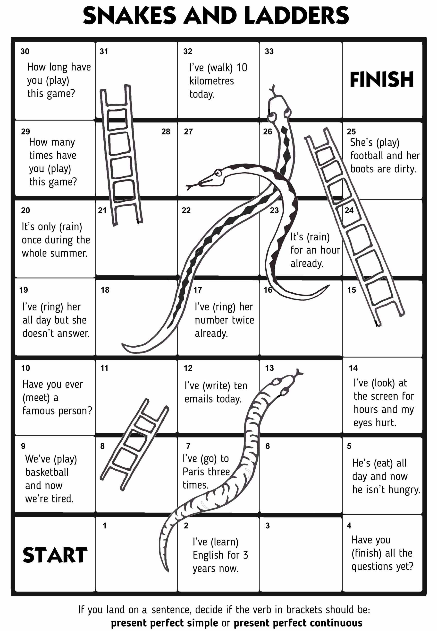 Past Simple Verb Tense Regular amp Irregular Snakes